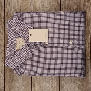 BILLY REID John T Light Blue Check Plaid Cotton Sz XL‎ Standard Cut LS Shirt NEW